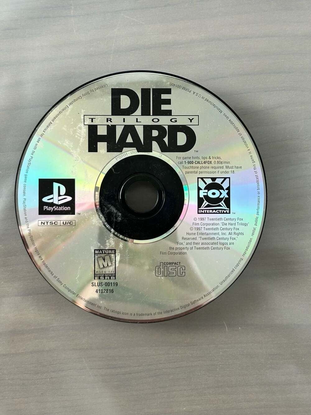 Die Hard Trilogy PS1 PlayStation 1 1997 Disc Only NTSC-U/C Untested